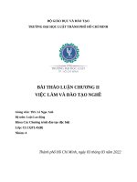 BÀI THẢO LUẬN CHƯƠNG II VIỆC làm và đào tạo NGHỀ chị đỗ thị có phải hoàn trả toàn bộ chi phí đào tạo nghề theo yêu cầu của công ty h  không 
