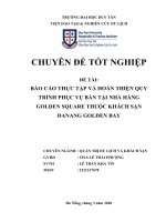 DL CDTN báo cáo THỰC tập và HOÀN THIỆN QUY TRÌNH PHỤC vụ bàn tại NHÀ HÀNG GOLDEN SQUARE THUỘC KHÁCH sạn DANANG GOLDEN BAY