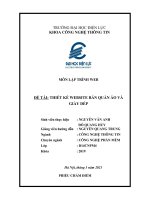 TIỂU LUẬN môn lập TRÌNH WEB đề TÀI THIẾT kế WEBSITE bán QUẦN áo và GIÀY dép 