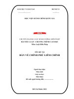 TIỂU LUẬN ĐỀ TÀI BÀN VỀ CHÍNH PHỦ LIÊM CHÍNH