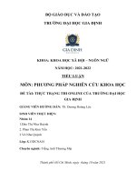 TIỂU LUẬN MÔN PHƯƠNG PHÁP NGHIÊN CỨU KHOA HỌC ĐỀ TÀI THỰC TRẠNG THI ONLINE CỦA TRƯỜNG ĐẠI HỌC GIA ĐỊNH