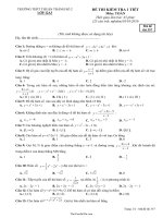 Đề thi kiểm tra 1 tiết môn: Toán 12  Mã đề thi 35723377
