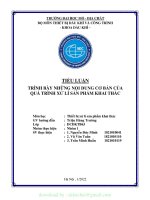 TIỂU LUẬN TRÌNH bày NHỮNG nội DUNG cơ bản của QUÁ TRÌNH xử lí sản PHẨM KHAI THÁC 