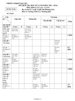 Đề kiểm tra học kỳ 1  Môn: Sinh học 8  Trường THCS Lý Thường Kiệt24162