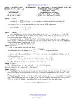 Đề thi giáo viên dạy giỏi cấp tỉnh Bắc Giang năm học 2012 – 2013 đề thi kiểm tra năng lực môn: Toán THPT22746