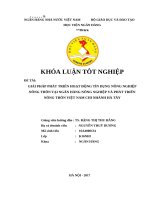 Giải pháp phát triển hoạt động tín dụng nông nghiệp nông thôn tại NH nông nghiệp và phát triển nông thôn việt nam chi nhánh hà tây   khoá luận tốt nghiệp 136