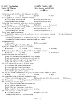 Đề kiểm tra Sinh học 10 nâng cao  Học kì 1  Đề số 221736