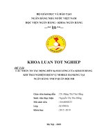 Các nhân tố tác động đến sự hài lòng của khách hàng khi trải nghiệm dịch vụ mobile banking tại NH TMCP quân đội MB   khoá luận tốt nghiệp 034