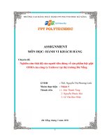 Assignment Hành Vi Khách Hàng  FPT Polytechnic