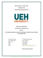 TIỂU LUẬN môn học NGÂN HÀNG THƯƠNG mại đề tài sản PHẨM BANKPLUS MB tại NGÂN HÀNG THƯƠNG mại cổ PHẦN QUÂN đội (MB) 