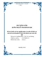 THẢO LUẬN NHÓM TMU quản trị tác nghiệp phục vụ một số dịch vụ chủ yếu tại bộ phận lễ tân của khách sạn lotte hà nội 