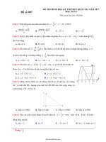 Đề thi minh họa kỳ thi thpt quốc gia Môn: Toán  Đề số 00722712