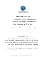 TÌNH HUỐNG học tập PHÁP LUẬT về CHỦ THỂ KINH DOANH 