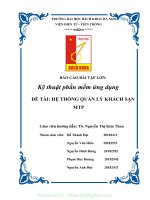ÁO cáo bài tập lớn kỹ thuật phần mềm ứng dụng đề tài hệ THỐNG QUẢN lý KHÁCH sạn MTP 