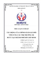 TIỂU LUẬN CUỐI kỳ tác ĐỘNG của CHÍNH SÁCH GIÁ đối với CUNG cầu THỊ TRƯỜNG XE BUÝT tại THÀNH PHỐ hồ CHÍ MINH 