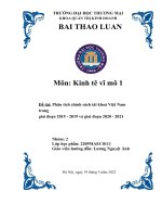 THẢO LUẬN ̣ môn kinh tế vĩ mô 1 đề tài phân tích chính sách tài khoá việt nam trong giai đoạn 2015 – 2019 và giai đoạn 2020 – 2021 