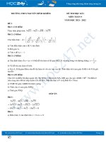 Bộ 5 đề thi HK1 môn Toán 9 có đáp án năm 2021-2022 Trường THCS Nguyễn Bỉnh Khiêm