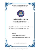 THẢO LUẬN ̣ môn kinh tế vĩ mô 1 đề tài phân tích chính sách tài khoá việt nam trong giai đoạn 2015 – 2019 và giai đoạn 2020 – 2021 