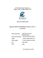 TIỂU LUẬN môn lập TRÌNH WEB đề TÀI THIẾT kế WEBSITE bán QUẦN áo và GIÀY dép 