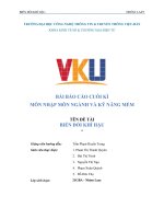 BÀI báo cáo CUỐI kì môn NHẬP môn NGÀNH và kỹ NĂNG mềm tên đề tài BIẾN đổi KHÍ hậu 