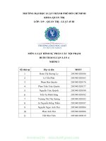 MÔN LUẬT HÌNH sự PHẦN các tội PHẠM BUỔI THẢO LUẬN lần 4 