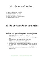 ĐỀ tài dự án QUẢN lý SINH VIÊN 