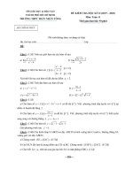Đề thi học kì 2 Toán 11 năm 2019 – 2020 trường THPT Trần Nhân Tông – TP HCM