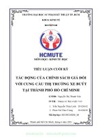 TIỂU LUẬN CUỐI kỳ tác ĐỘNG của CHÍNH SÁCH GIÁ đối với CUNG cầu THỊ TRƯỜNG XE BUÝT tại THÀNH PHỐ hồ CHÍ MINH 