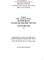 TIỂU LUẬN CUỐI kỳ sứ mệnh lịch sử của giai cấp công nhân việt nam  liên hê thực tiễn  