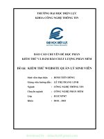 BÁO cáo CHUYÊN đề học PHẦN KIỂM THỬ và đảm bảo CHẤT LƯỢNG PHẦN mềm đề tài KIỂM THỬ WEBSITE QUẢN lý SINH VIÊN 