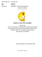 Công tác phân tích tài chính khách hàng doanh nghiệp trong hoạt động tín dụng tại NH TMCP ngoại thương việt nam   chi nhánh chương dương – thực trạng và giải pháp 039