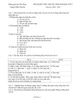 Đề thi kết thúc học kì I môn Sinh học lớp 7  Năm học 2006  2007  Trường THCS Thái Hà23554