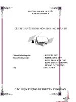 ĐỀ TÀI THUYẾT TRÌNH MÔN SINH HỌC PHÂN TỬ  CÁC HIỆN TƯỢNG DI TRUYỀN VI KHUẨN