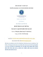 BUỔI THẢO LUẬN THỨ BA tài sản và QUYỀN đối với tài sản bộ môn những quy định chung về luật dân sự 