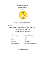 Chất lượng tín dụng và giải pháp nâng cao chất lượng tín dụng tại NH TMCP quân đội   khoá luận tốt nghiệp 056