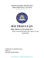 THẢO LUẬN học PHẦN LUẬT KINH tế 1 đề tài so sánh hộ kinh doanh cá thể và hợp tác xã + bài tập tình huốn 