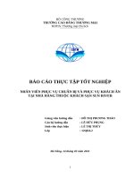 NHÂN VIÊN PHỤC vụ CHUẨN bị và PHỤC vụ KHÁCH ăn tại NHÀ HÀNG THUỘC KHÁCH sạn SUN RIVER