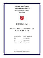 TIỂU LUẬN TIỂU LUẬN MODULE 3 – sử DỤNG văn bản đề tài TIN học cơ bản 