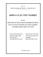 BƯỚC đầu sử DỤNG THANG đo BERG dự đoán NGUY cơ NGÃ ở NGƯỜI CAO TUỔI tại KHOA lão KHOA BỆNH VIỆN c đà NẴNG