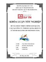 HOÀN THIỆN CHÍNH SÁCH QUẢNG cáo tại CÔNG TY TNHH DU LỊCH  DỊCH vụ lữ HÀNH MAI LINH CHI NHÁNH đà NẴNG