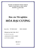 Báo cáo thí nghiệm hóa đại CƯƠNG 