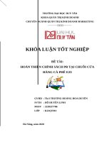 HOÀN THIỆN CHÍNH SÁCH PR tại CHUỖI cửa HÀNG cà PHÊ EZI