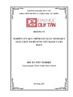 NGHIÊN cứu QUY TRÌNH sản XUẤT  BÁNH QUY GIÀU CHẤT xơ bổ SUNG yến MẠCH và bã MALT