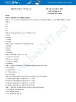 Bộ 5 đề thi giữa HK1 môn Hóa học 8 có đáp án năm 2021-2022 Trường THCS Võ Thị Sáu