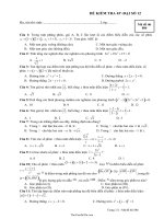 Đề kiểm tra 45 phút môn Đại số 12  Mã đề thi 88626238