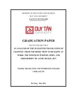NN  GRADUATION   AN ANALYSIS OF THE SUGGESTED TRANSLATION OF CHAPTER 7 FROM THE BOOK “HOW TO BE HAPPY AT WORK THE POWER OF PURPOSE, HOPE, AND FRIENDSHIPS” BY ANNIE MCKEE, 2017 