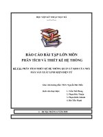 BÁO CÁO BÀI TẬP LỚN MÔN PHÂN TÍCH VÀ THIẾT KẾ HỆ THỐNG ĐỀ TÀI PHÂN TÍCH THIẾT KẾ HỆ THỐNG QUẢN LÝ KHO CỦA NHÀ MÁY SẢN XUẤT LINH KIỆN ĐIỆN TỬ