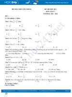 Bộ 4 đề thi HK1 môn Toán 7 có đáp án năm 2021-2022 Trường THCS Yên Trung