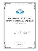 CHUẨN bị và PHỤC vụ KHÁCH ăn á tại NHÀ HÀNG KHÁCH sạn MƯỜNG THANH GRAND