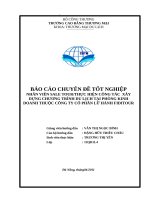 NHÂN VIÊN SALE TOURTHỰC HIỆN CÔNG tác  xây DỰNG CHƯƠNG TRÌNH DU LỊCH tại PHÒNG KINH DOANH THUỘC CÔNG TY cổ PHẦN lữ HÀNH FIDITOUR